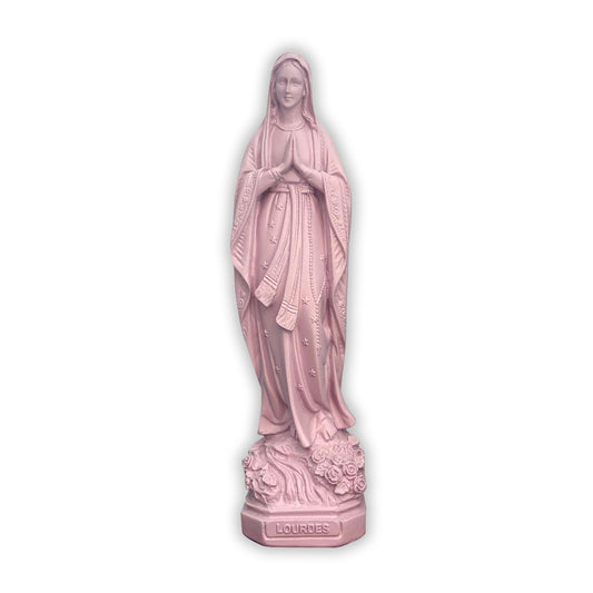 Estatua Virgen de Lourdes - Rosa suave